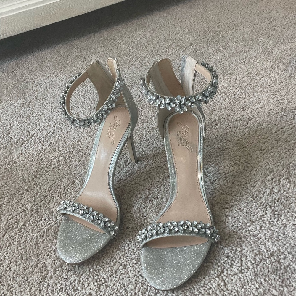 Elegant Silver High Heel Sandals